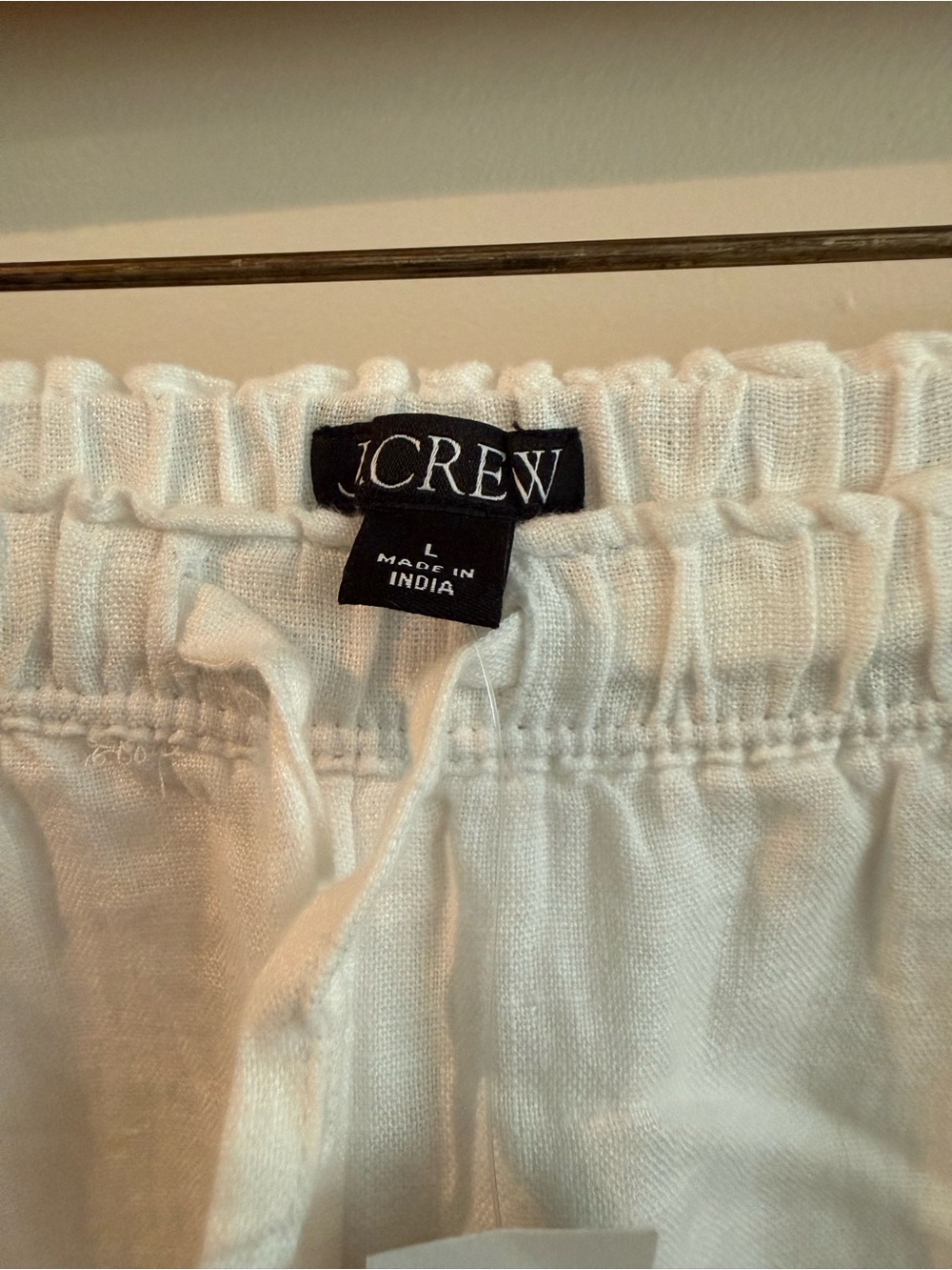 J. Crew White Straight-Leg Linen Pants - Picture 4 of 5